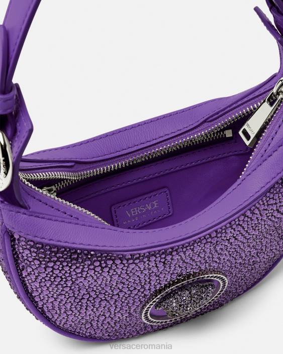 violet geantă mini hobo cu cristale repetitive Versace femei saci 40L6299
