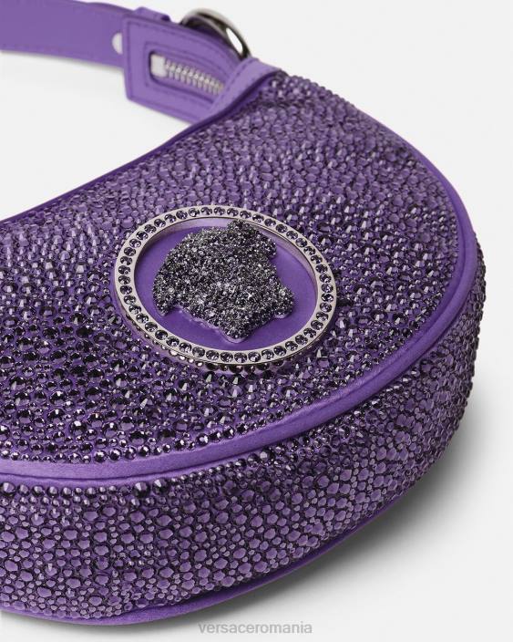 violet geantă mini hobo cu cristale repetitive Versace femei saci 40L6299