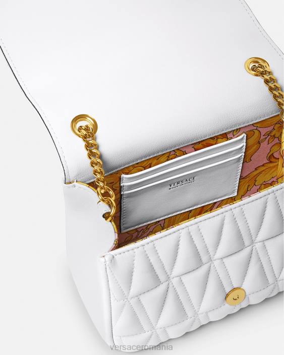 alb geantă de umăr virtus mică Versace femei saci 40L6368