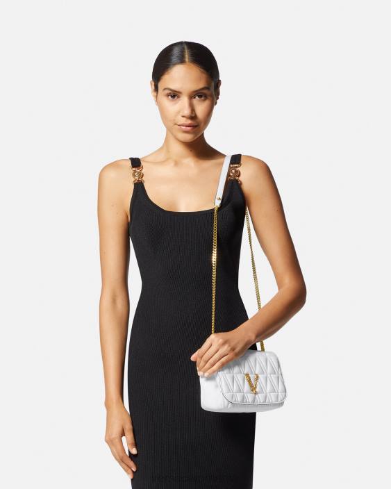 alb geantă de umăr virtus mică Versace femei saci 40L6368