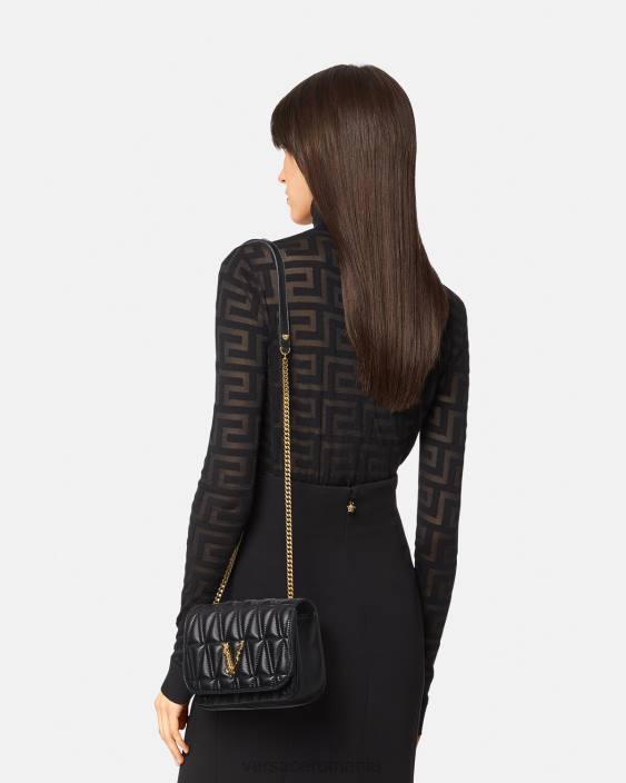 negru geantă de umăr virtus mică Versace femei saci 40L6367